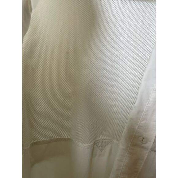 Columbia PFG Cream Men's Shirt Button Down Short Sleeves Size Large - Picture 5 of 9